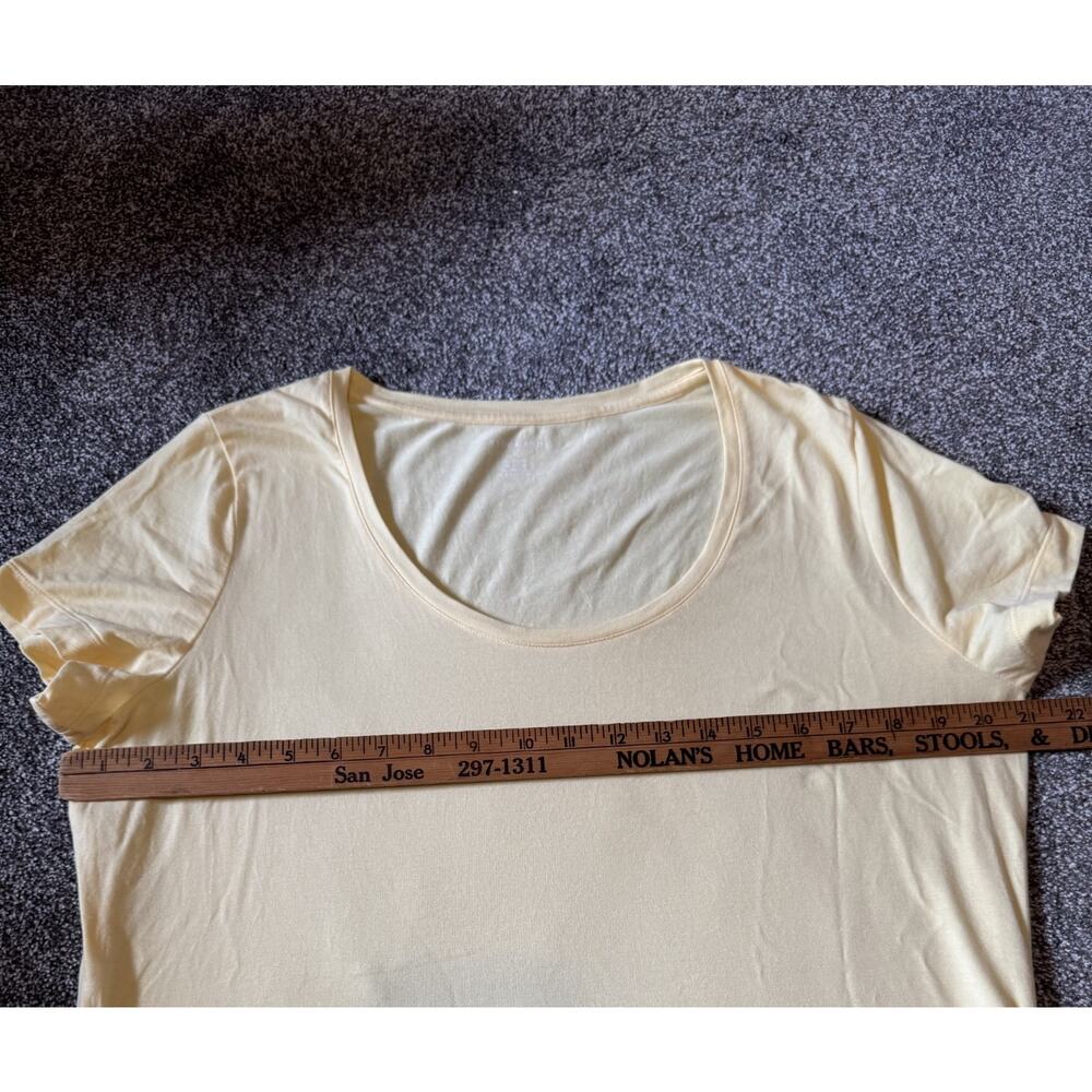 Lands’ End Women’s L Yellow Tee Cotton Blend Shirt - Picture 6 of 7